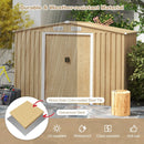 Weather Resistant Galvanized Steel Shed with Tilted Roof for Backyard Garden Patio Lawn-Natural by LJGDeals