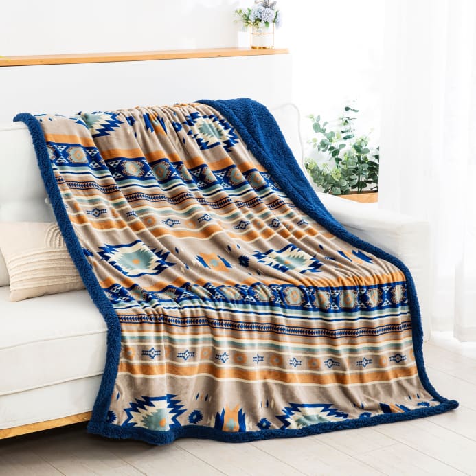 Stella Aztec Sherpa Throw Blanket