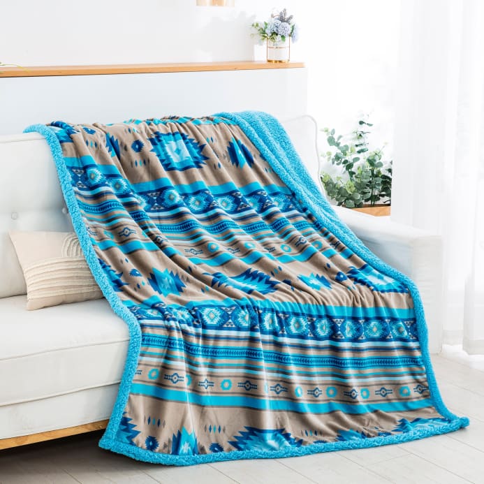 Stella Aztec Sherpa Throw Blanket