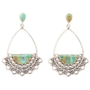 Sterling Silver Lace and Turquoise Earrings