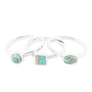Sterling Silver Blue Turquoise Stackable Ring