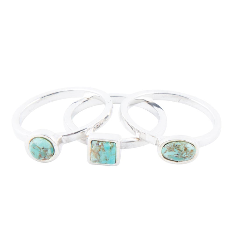 Sterling Silver Blue Turquoise Stackable Ring