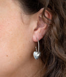 Sterling Silver Engraved Heart Hoop Earrings