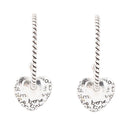 Sterling Silver Engraved Heart Hoop Earrings