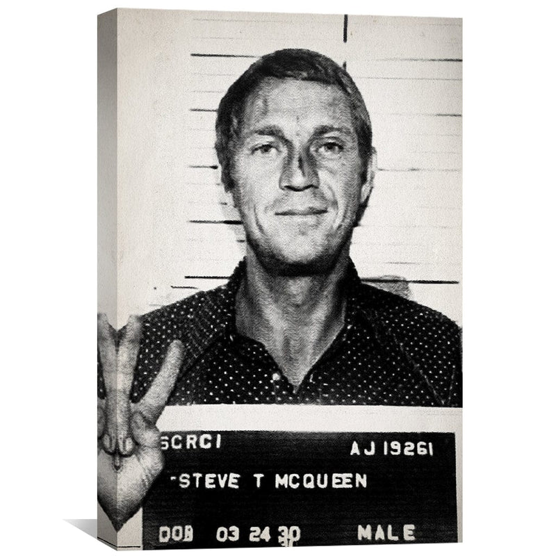 Steve McQueen Mugshot Canvas