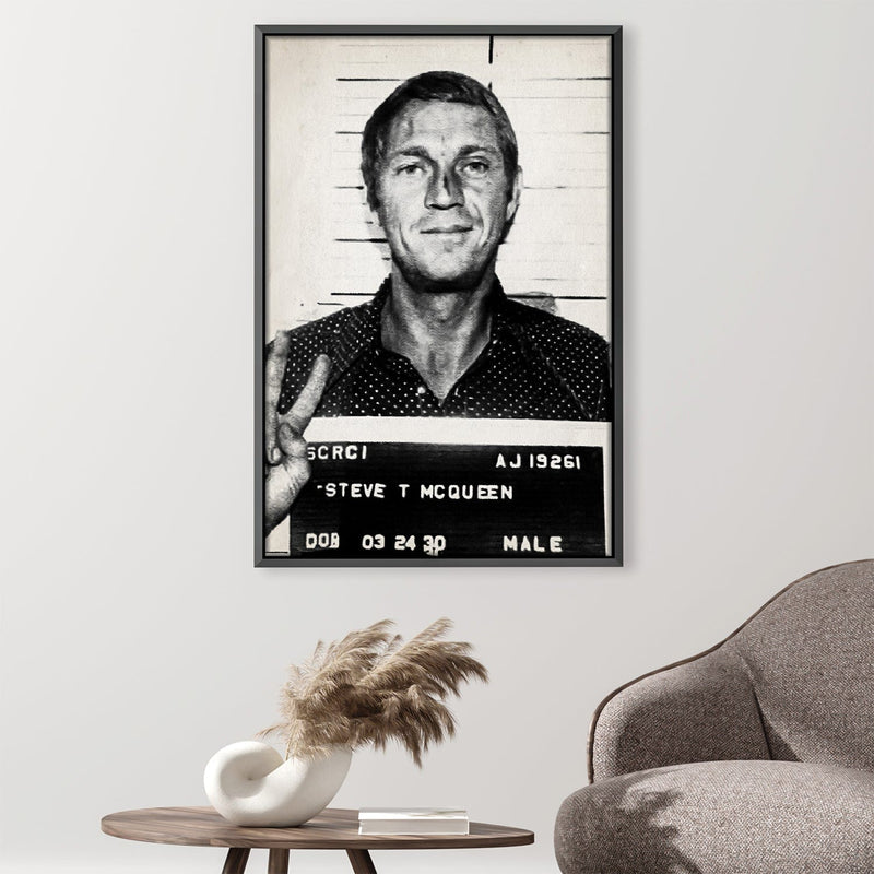 Steve McQueen Mugshot Canvas