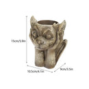 Stone gargoyle resin vase sculpture garden succulent planter set by Decorbites