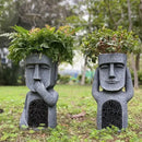 GobekUsa Easter Island Statue Sculpture Outdoor Decorative Resin Figurine