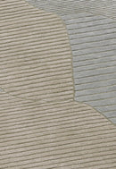 Stone Modern Ripple Beige And Gray Hand Tufted 5x7 Wool Rug