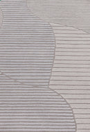 Stone Modern Ripple Lines Gray and Lilac Hand Tufted 5x7 Wool Rug