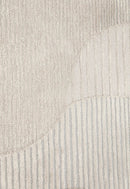 Stone Modern Silver and Beige Ripple Hand Tufted 5x7 Wool Rug by The Rug Decor