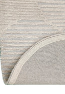 Stone Modern Silver and Beige Ripple Hand Tufted 5x7 Wool Rug by The Rug Decor