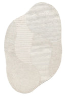 Stone Modern Silver and Beige Ripple Hand Tufted 5x7 Wool Rug by The Rug Decor