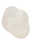 Stone Modern Silver and Beige Ripple Hand Tufted 5x7 Wool Rug by The Rug Decor
