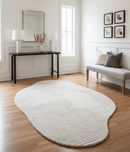 Stone Modern Silver and Beige Ripple Hand Tufted 5x7 Wool Rug by The Rug Decor