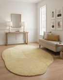 Stone Modern Style Yellow Hand Tufted 5x7 Wool Area Rug