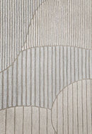 Stone Silver Modern Ripple Hand Tufted 5x7 Wool Area Rug