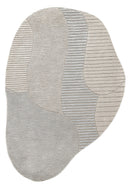 Stone Silver Modern Ripple Hand Tufted 5x7 Wool Area Rug