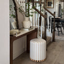 Striped Upholstered Stool Ottoman by Decor Steals