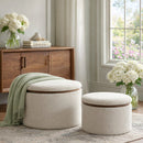 Stowaway Chic Boucle Ottomans, Set of Two by Decor Steals