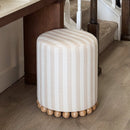 Striped Upholstered Stool Ottoman by Decor Steals