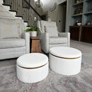 Stowaway Chic Boucle Ottomans, Set of Two by Decor Steals