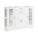 Sideboard Buffet Server Storage Cabinet with 2 Drawers and Glass Doors by DirectDeals