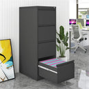 Metal 3 Drawer File Cabinet With Lock For Office Storage