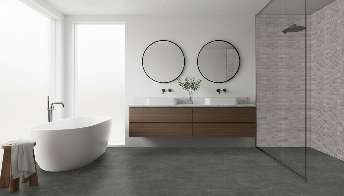 MSI Trecento®Stormbound Luxury Vinyl Tile, installed in a room