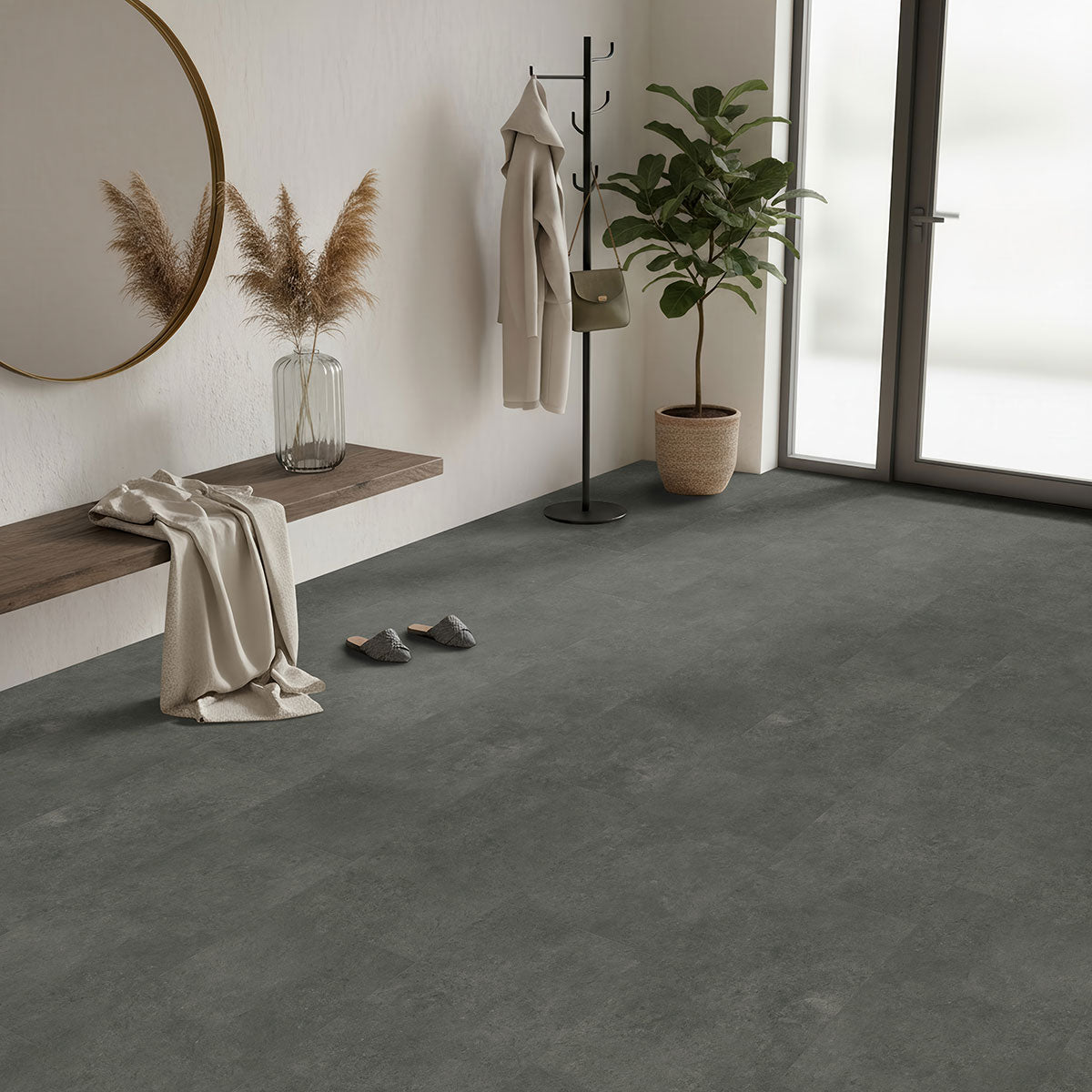 MSI Trecento®Stormbound Luxury Vinyl Tile, installed in a room