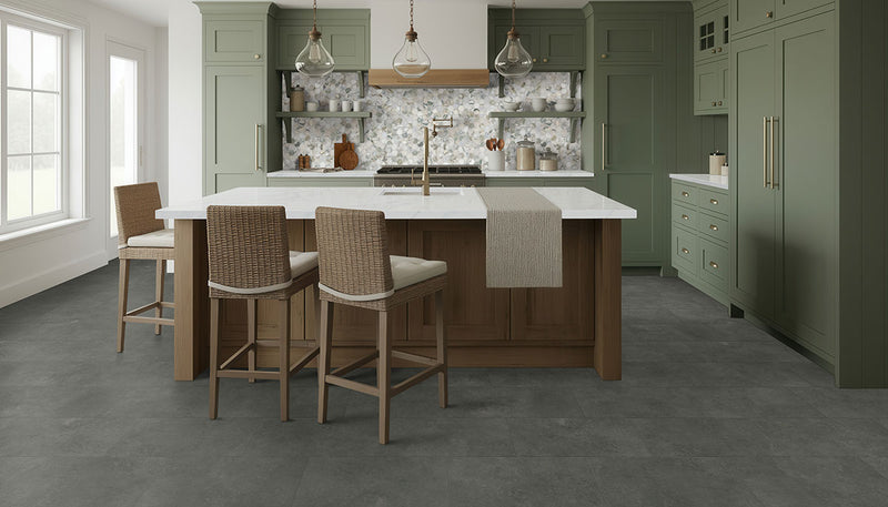 MSI Trecento®Stormbound Luxury Vinyl Tile, installed in a room