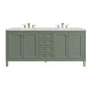 James Martin Chicago 72" Double Bathroom Vanity, Smokey Celadon