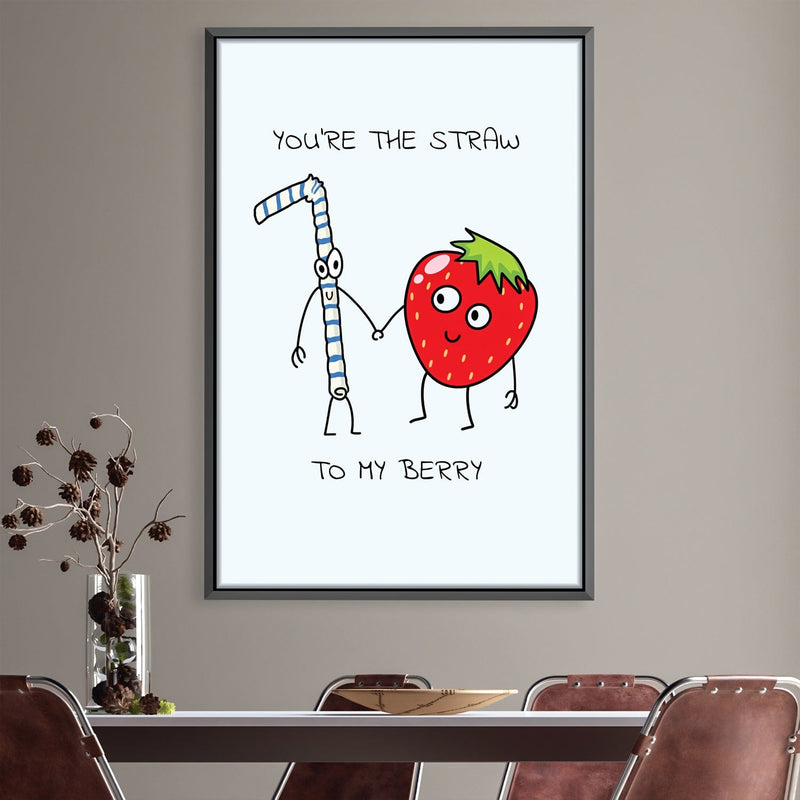 Straw to Berry Love Canvas