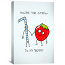 Straw to Berry Love Canvas