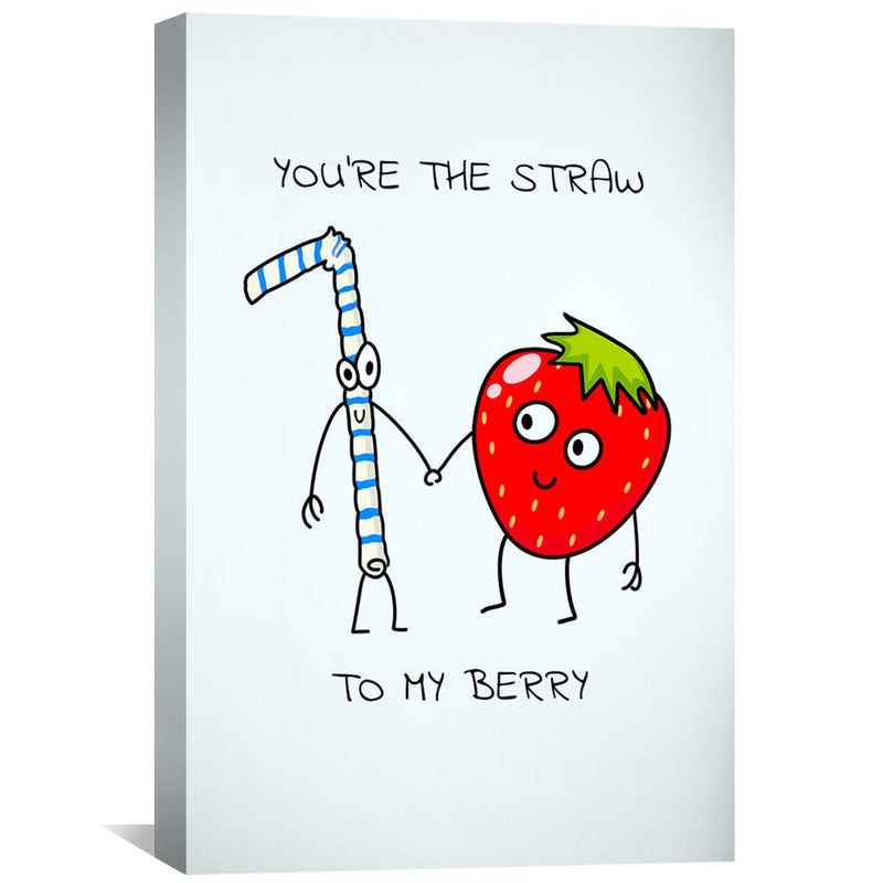 Straw to Berry Love Canvas