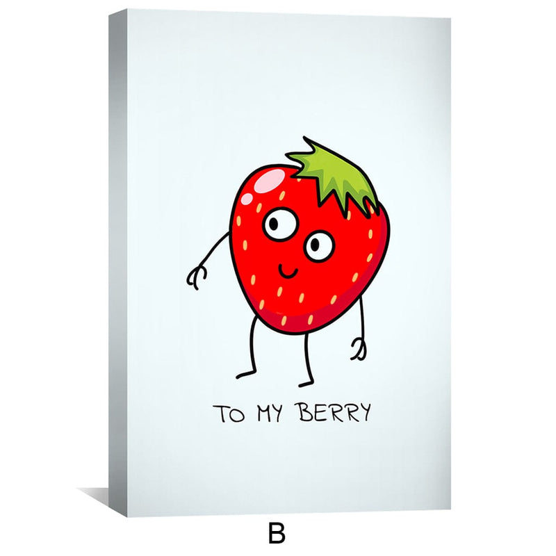 Straw to Berry Love Canvas