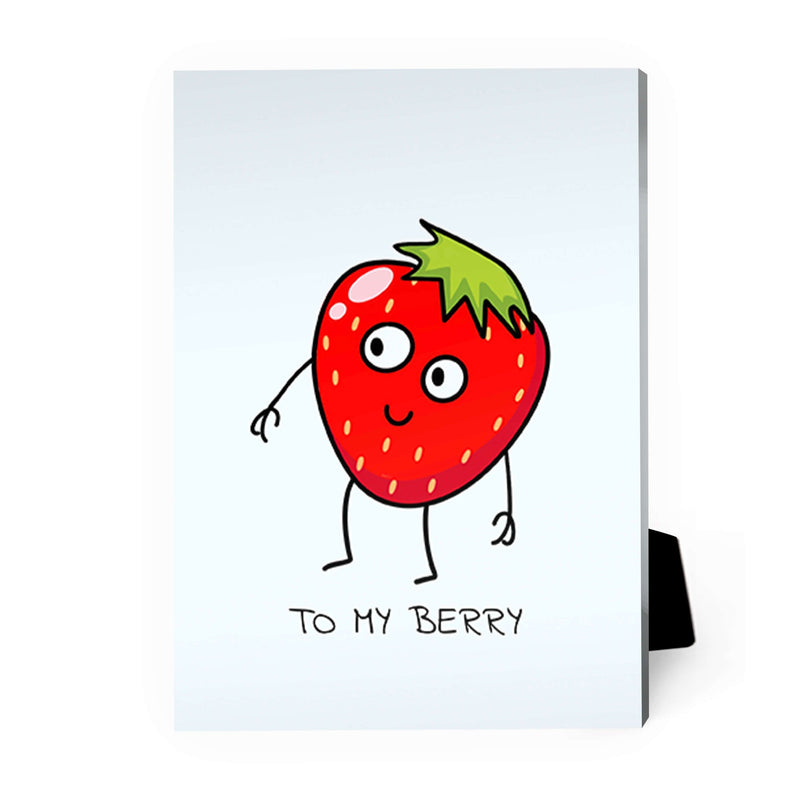 Straw to My Berry Desktop Canvas