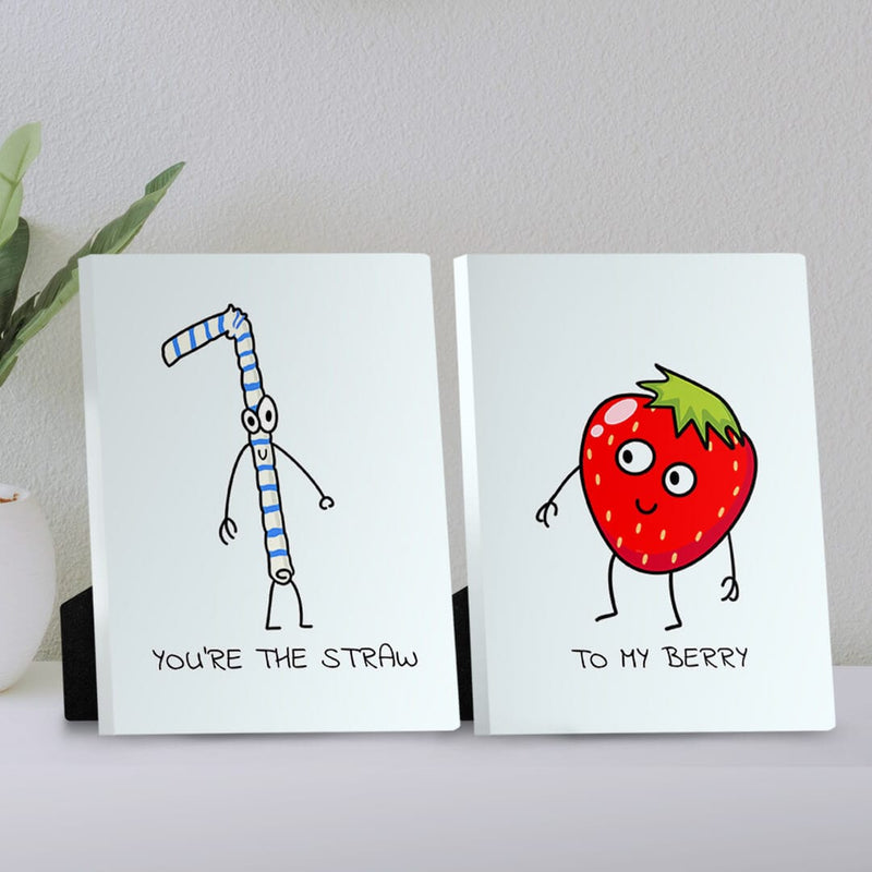 Straw to My Berry Desktop Canvas