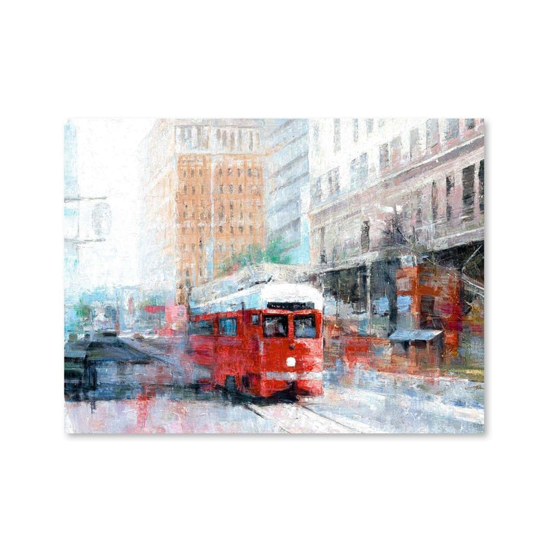 Street Car Days Oil Painting