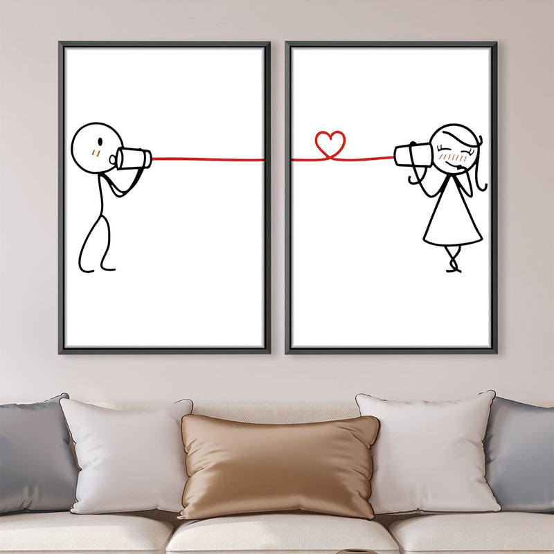 String Cup Love Canvas