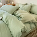 GobekUsa Grid Printed Cotton Fitted Sheet Set - Double-Sided Mix Color Quilt Cover