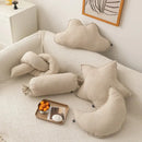 Striped beige & cream corduroy decorbites cloud star kids bedroom pillow by Decorbites