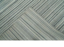 Striped Flatwoven 8x10 Ivory, Beige and Gray Scandinavian Hand Made Blended Wool Area Rug | KE15