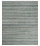 Striped Flatwoven 8x10 Ivory, Beige and Gray Scandinavian Hand Made Blended Wool Area Rug | KE15