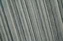 Striped Flatwoven 8x10 Ivory, Beige and Gray Scandinavian Hand Made Blended Wool Area Rug | KE15