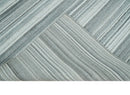 Striped Flatwoven 8x10 White, Silver and Gray Scandinavian Hand Made Blended Wool Area Rug | KE3