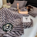 GobekUsa Dark Faux Rabbit Plush Blanket: Super Soft Comforter for Office Napping and Bed
