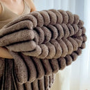 GobekUsa Dark Faux Rabbit Plush Blanket: Super Soft Comforter for Office Napping and Bed