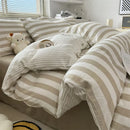 GobekUsa Striped Quilt Set with Pillowcases and Sheet