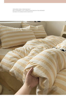 GobekUsa Striped Quilt Set with Pillowcases and Sheet